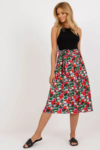 Vzorovaná květovaná midi sukně FPrice