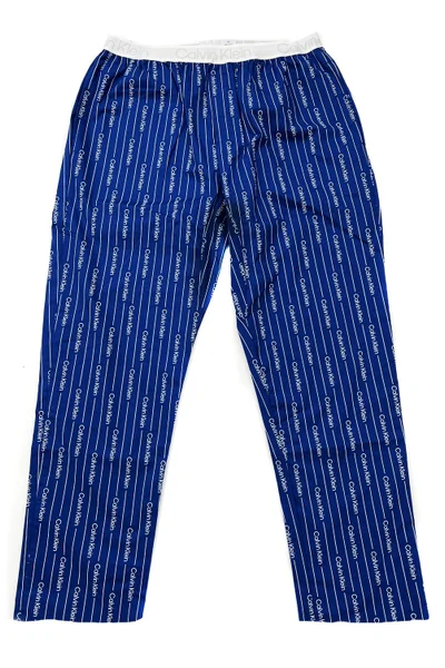 Pánské pyžamové kalhoty - FV828 1MR - modrábílá - Calvin Klein
