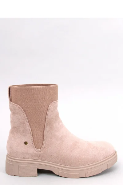 Béžové semišové kotníčkové zimní boty Inello