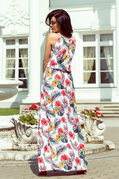 Dlouhé letní květované šaty Numoco 127641