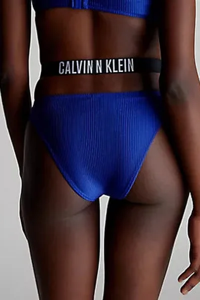 Královsky modré zdobené plavkové kalhotky Calvin Klein