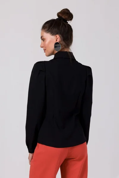 Moderní dámská černá košile se stojáčkem BeWear