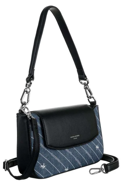 Džínová dámská crossbody kabelka s černými detaily FPrice