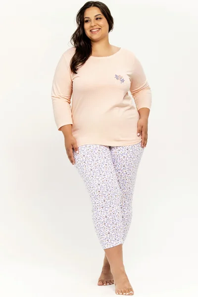 Bavlněné dvoudílné dámské pyžamo Taro plus size