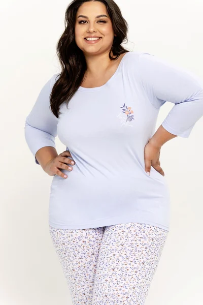 Bavlněné dvoudílné dámské pyžamo Taro plus size