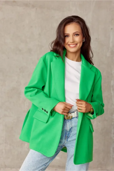 Dámské zelené oversize sako Roco Fashion
