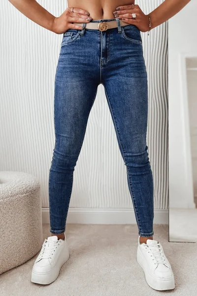 Tmavě modré dámské slim fit jeans Dstreet