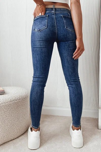 Tmavě modré dámské slim fit jeans Dstreet