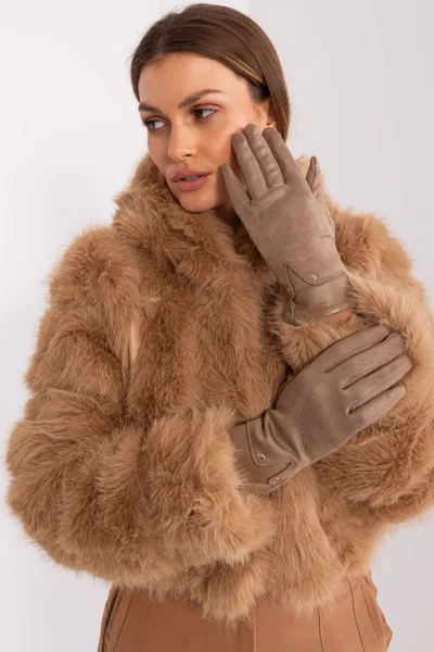 Elegantní béžové dámské rukavice AT