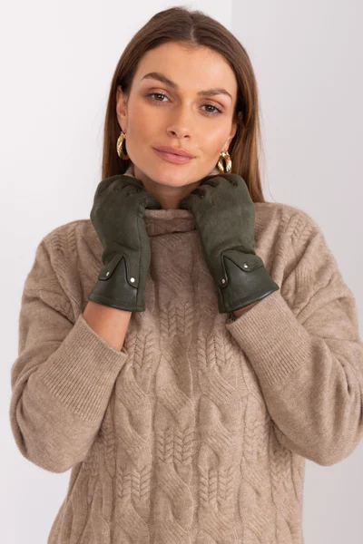 Elegantní dámské hřejivé rukavice se vzorem AT