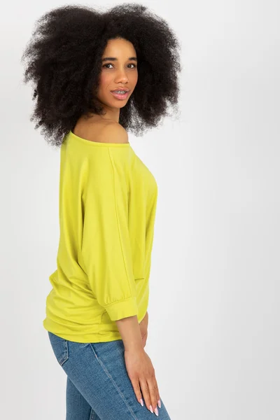 Výrazně žluté dámské tričko se spadlými netopýřími rukávy FPrice