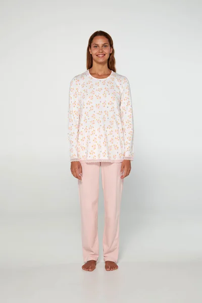 Pastelové dámské dlouhé pyžamo Vamp