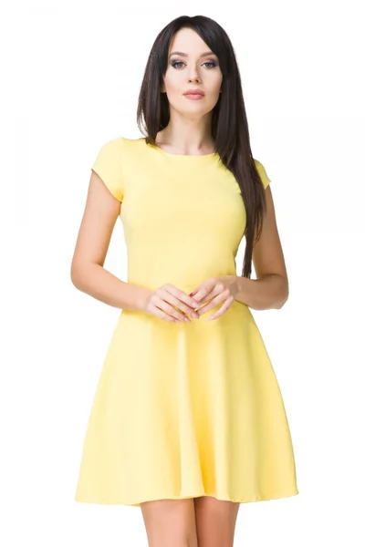 Světle žluté áčkové mini šaty Tessita