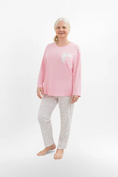 Komfortní dámské bavlněné pyžamo plus size MARTEL