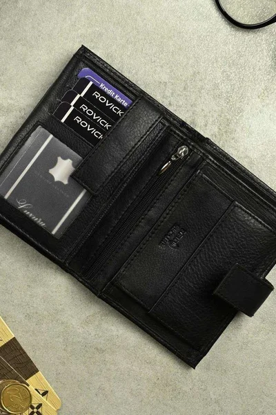 Černá pánská kožená peněženka FPrice