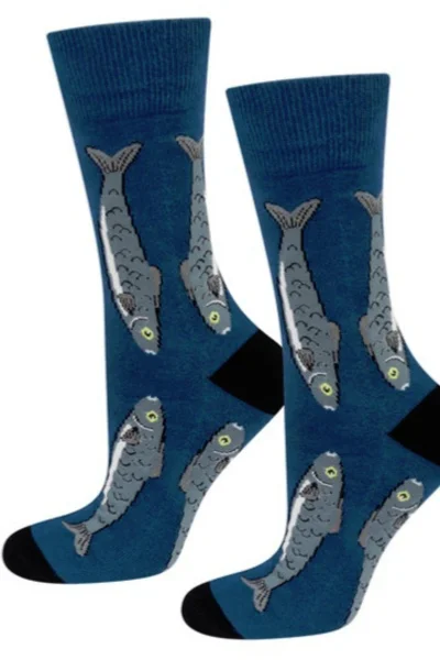 Veselé pánské ponožky s rybičkami Soxo dárkové balení