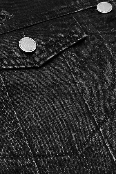 Dámský černý džínový kabát s kapsami P.O.P. SEVEN