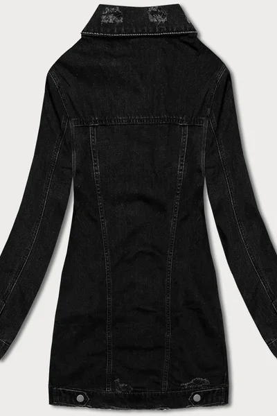 Dámský černý džínový kabát s kapsami P.O.P. SEVEN