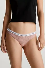 Nude vzorované kalhotky v klasickém střihu Calvin Klein