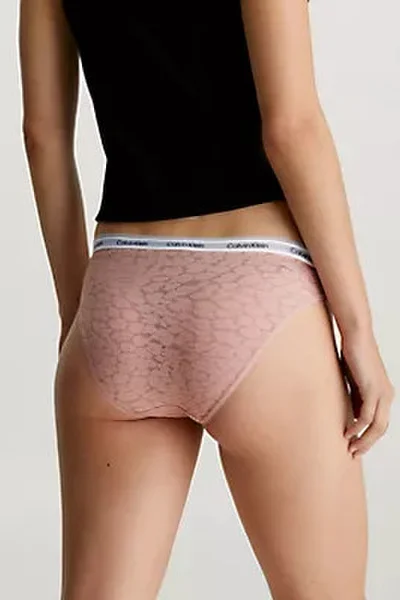 Nude vzorované kalhotky v klasickém střihu Calvin Klein