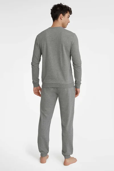 Světle šedé pohodlné pánské pyžamo Henderson plus size