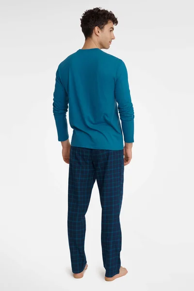 Dlouhé bavlněné pánské pyžamo Henderson