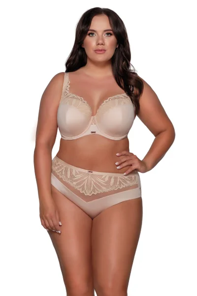 Světle béžová plus size podprsenka Ava