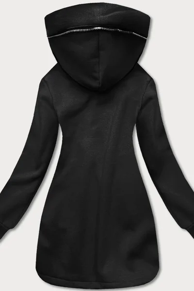 Černá mikina pro ženy s ozdobnou kapucí DM886 LHD