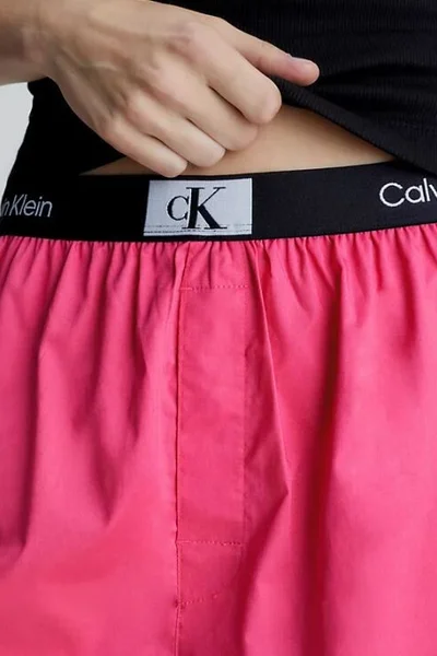 Dámské růžovo-černé dámské pyžamo se šortkami Calvin Klein
