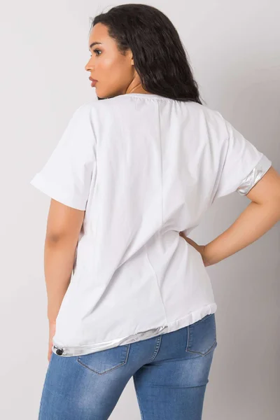 Bavlněné dámské bílé tričko s potiskem FPrice