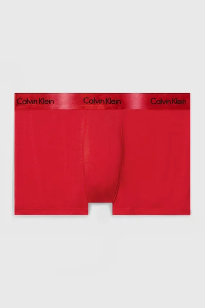 Červené bavlněné boxerky se středně vysokým pasem Calvin Klein