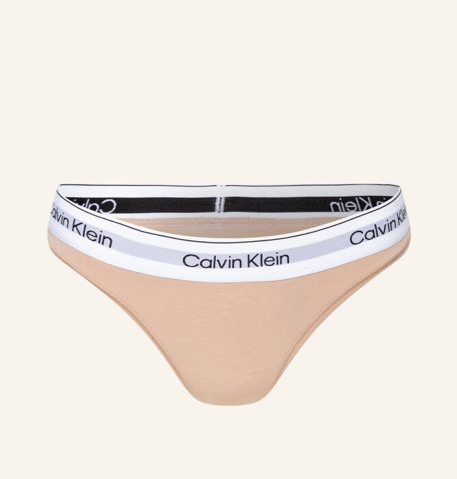 Béžová dámská tanga s ozdobnou gumou Calvin Klein, béžová L i10_P58610_1:543_2:90_