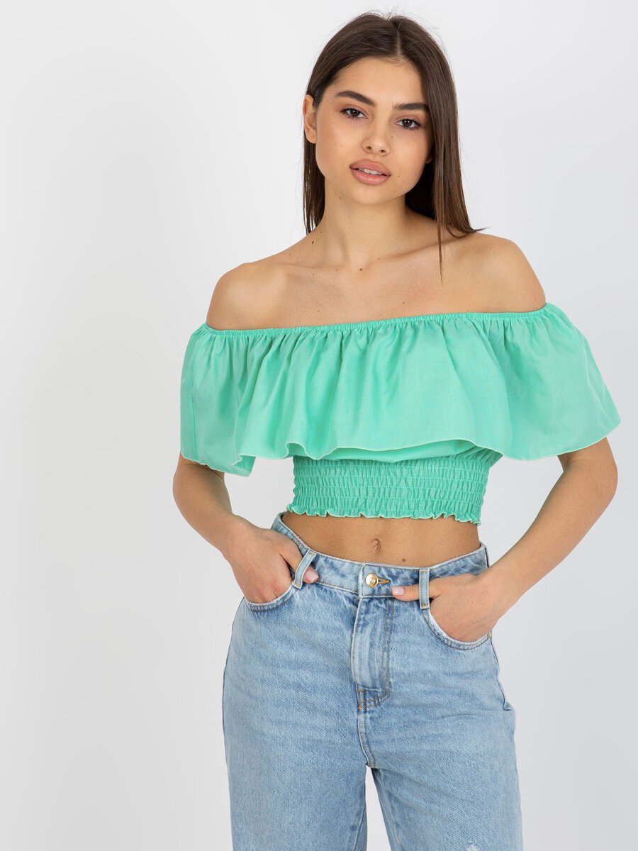 Sexy letní španělský crop top FPrice mint, 36 i523_2016103360567