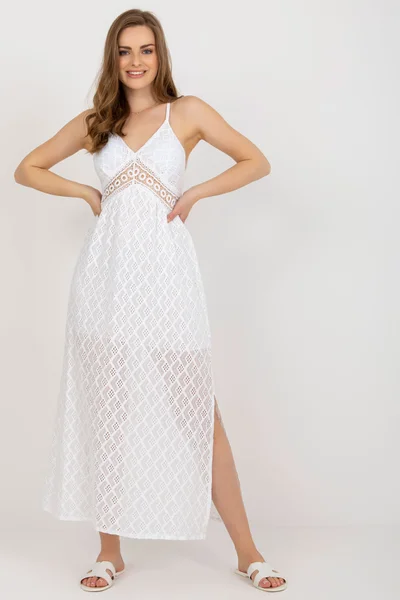 Letní síťované dámské plážové šaty FPrice bílé
