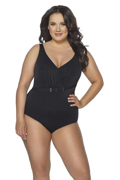 Černé jednodílné dámské plavky plus size Ava