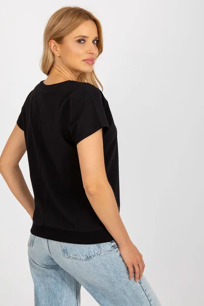Pohodlné dámské tričko s nápisem FPrice černé