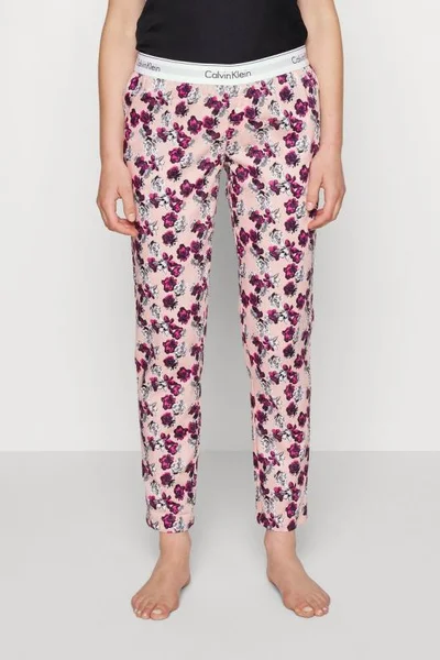 Dámské pyžamové kalhoty V524 1F7 - meruňkovákytičky - Calvin Klein