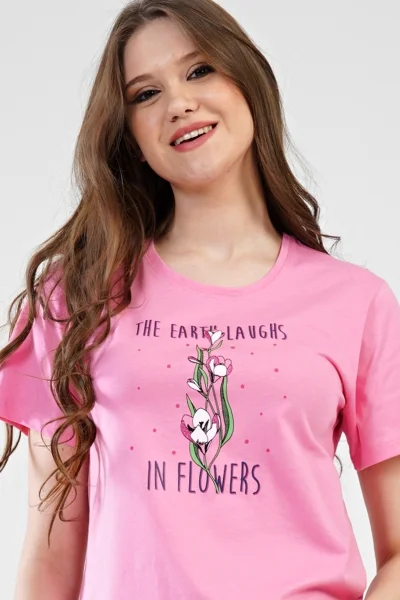 Dámská noční košilka s krátkým rukávem Flowers Vienetta
