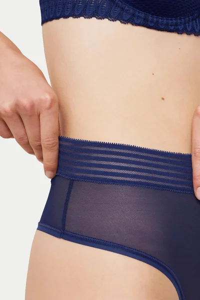 Modré vysoké tanga Triumph Sheer Basic