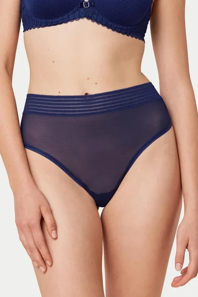 Modré vysoké tanga Triumph Sheer Basic