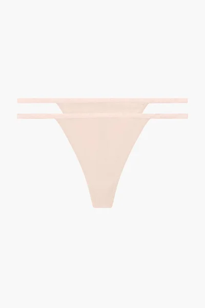 Béžová dámská tanga 2pack Calvin Klein QD3788E