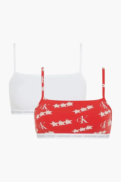 Podprsenka dámská bralettka 2 pack Y953 - W5H - Červená, - Calvin Klein