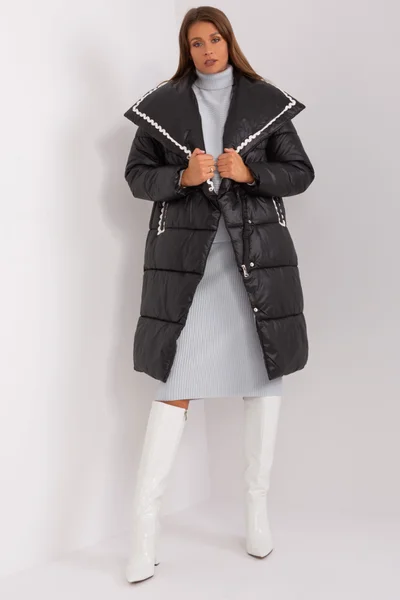 Moderní prošívaný dámský kabát s ozdobným maxi límcem FPrice