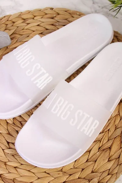 Pohodlné dámské pantofle Big Star transparent-bílé