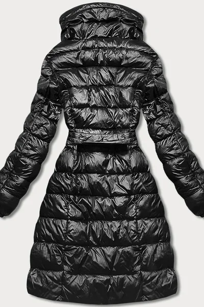 Metalický prošívaný dámský kabát Ann Gissy s širokým límcem