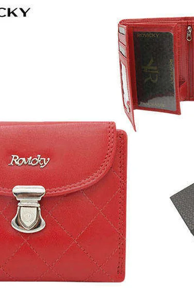 Červená dámská kožená peněženka FPrice