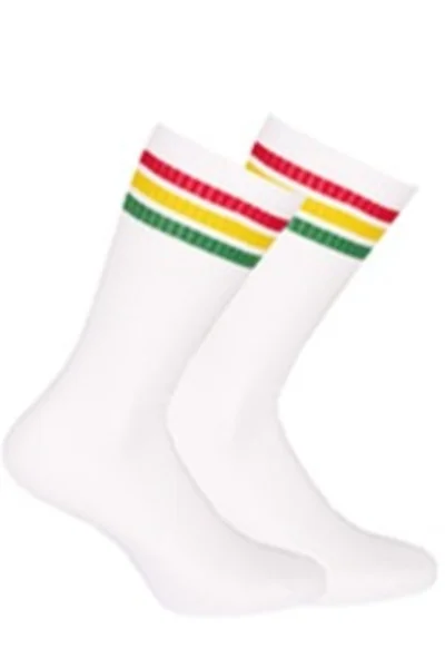 Vysoké unisex ponožky s barevnými pruhy Wola