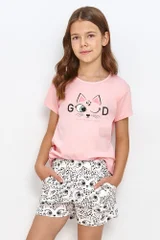 Dívčí letní pyžamo s motivem koček Taro