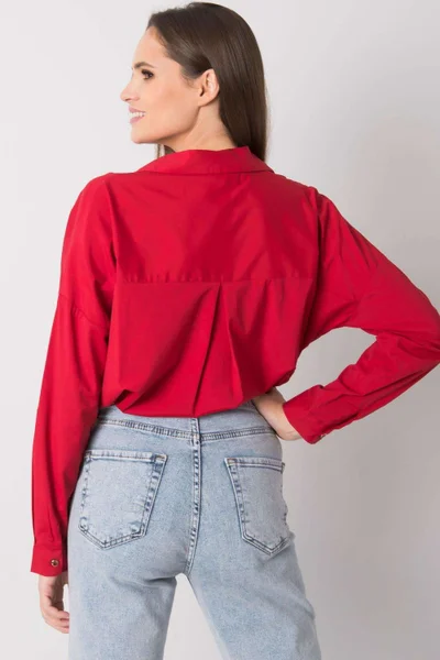 Elegantní červená dámská propínací košile ex moda