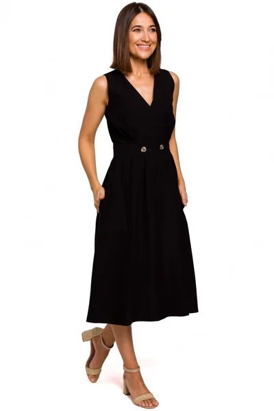 Dámské LF613 Zavinovací dámské šaty bez rukávů Šaty s volánem Style